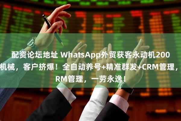 配资论坛地址 WhatsApp外贸获客永动机200条/日稳如机械，客户挤爆！全自动养号+精准群发+CRM管理，一劳永逸！